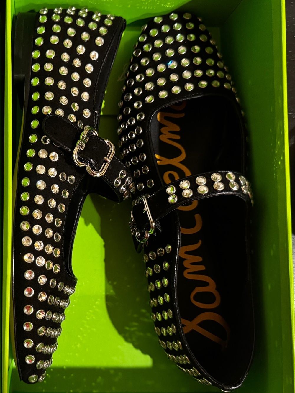 Sam Edelman Black Studded Michaela Mary Jane Flat